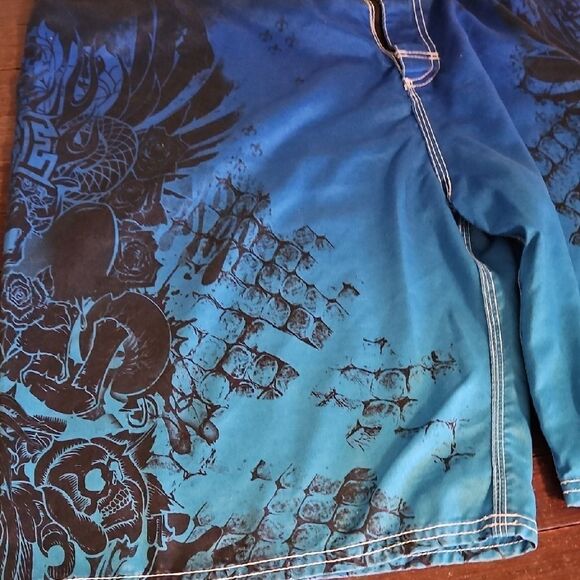 Men's Blue Swim Shorts - Picture 4 of 5